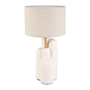 Lampe céramique dune blanc doré