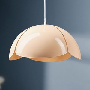Suspension métal lys beige blanche