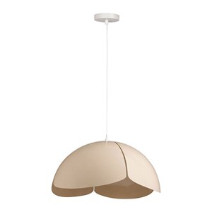 Suspension métal lys beige blanche