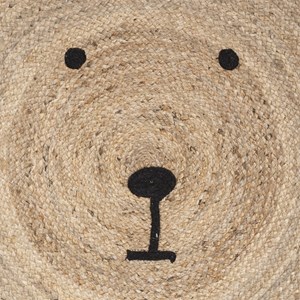 Tapis rond jute ourson d100