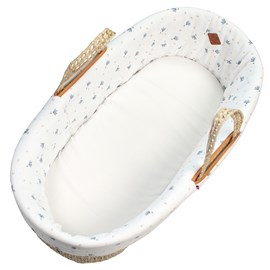 Habillage couffin gaze de coton bleuet