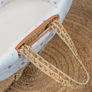 Habillage couffin gaze de coton bleuet