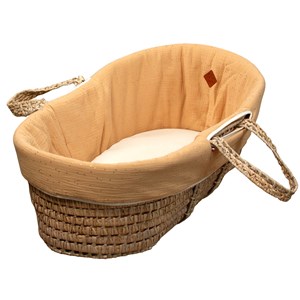 Habillage couffin gaze coton pois dorés