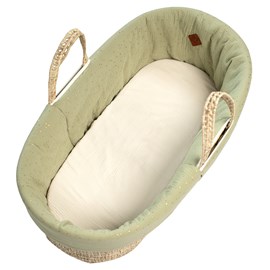 Habillage couffin gaze coton pois dorés