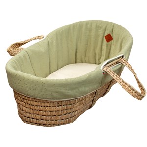 Habillage couffin gaze coton pois dorés