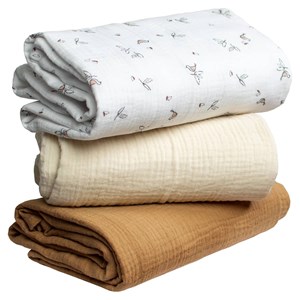 Lot de 3 maxi langes melody écru camel