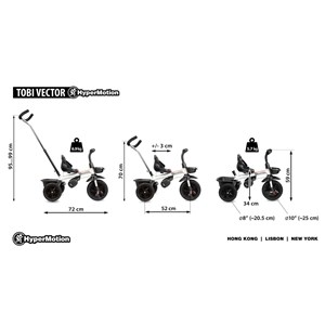 Tricycle évolutif 1-5 ans - réglable
