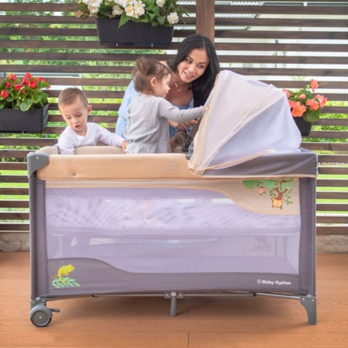 Moby System - Lit parapluie bébé 0-36 mois parc roues