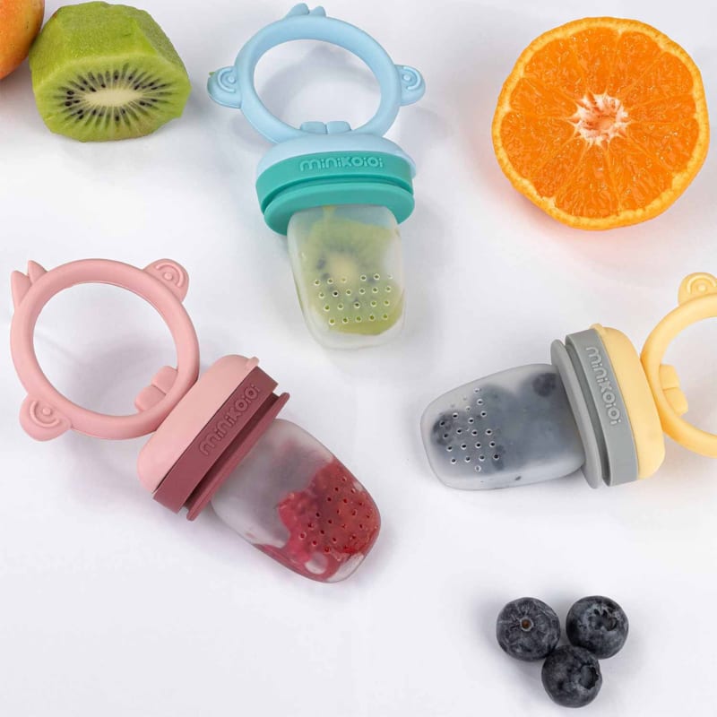Grignoteur bébé silicone innovant bleu (Minikoioi) - Image 2