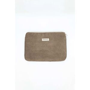 Housse d'ordinateur en velours taupe