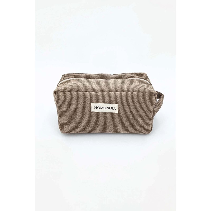 Homonoia - Trousse de toilette en velours taupe