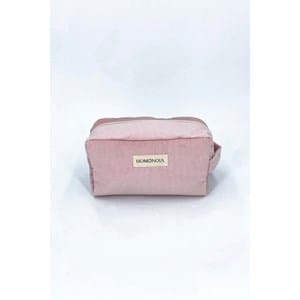 Trousse de toilette en velours rose