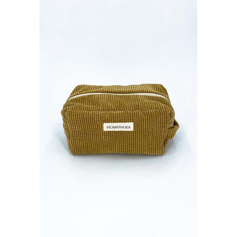 Homonoia - Trousse de toilette en velours noisette
