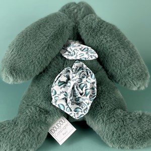 Peluche lapin vert sauge 25 cm