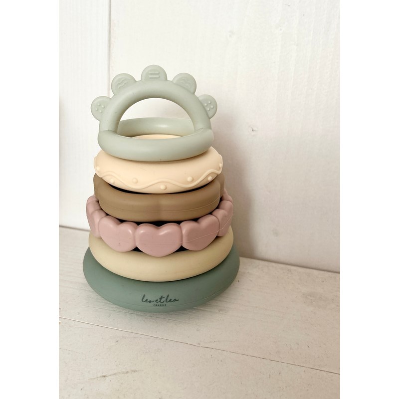 Léo et Léa France - Jouets empilables en silicone : pastel