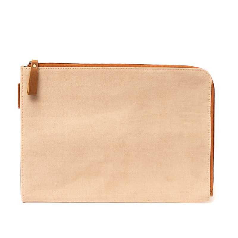 Artisanet - Pochette cuir et canvas chloé