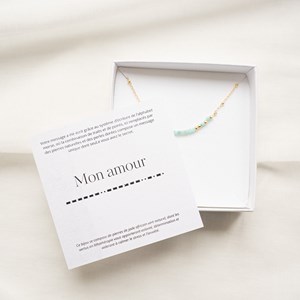 Collier message mon amour - bleu