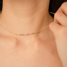 Collier message mon amour - rose