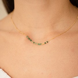 Collier message mon cœur - vert
