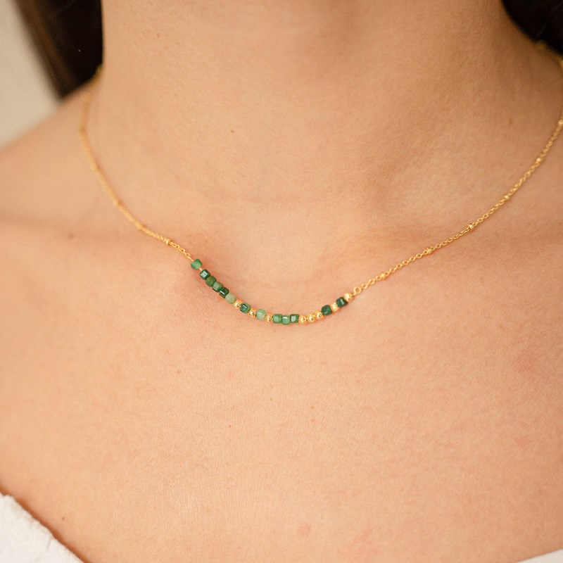 Collier message mon cœur - vert