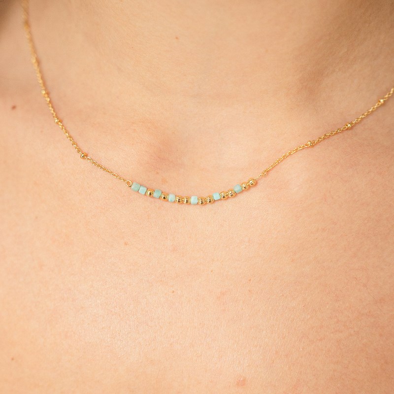 L'Atelier Du Marais - Paris - Collier message marraine - bleu