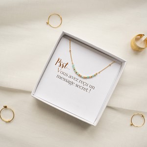 Collier message marraine - bleu