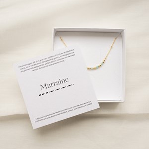 Collier message marraine - bleu