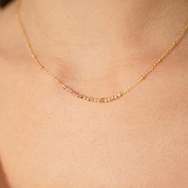 Collier message marraine - rose