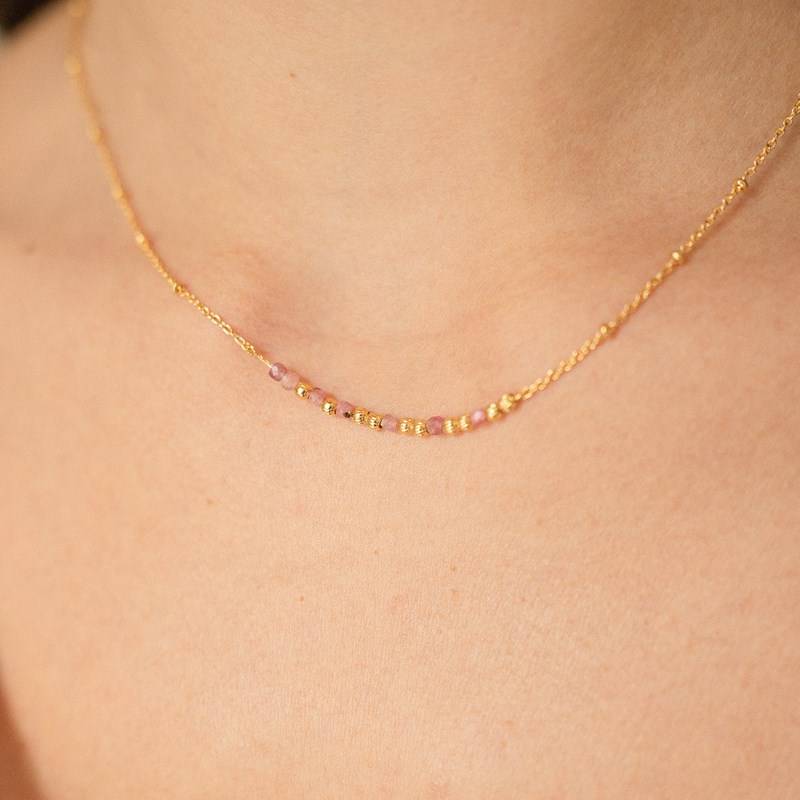 L'Atelier Du Marais - Paris - Collier message marraine - rose