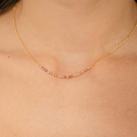 Collier message je t'aime maman - rose