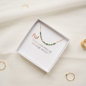 Collier message je t'aime maman - vert