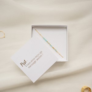 Bracelet message mon cœur - bleu