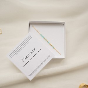 Bracelet message mon cœur - bleu