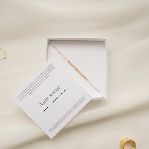 Bracelet message âme sœur - rose