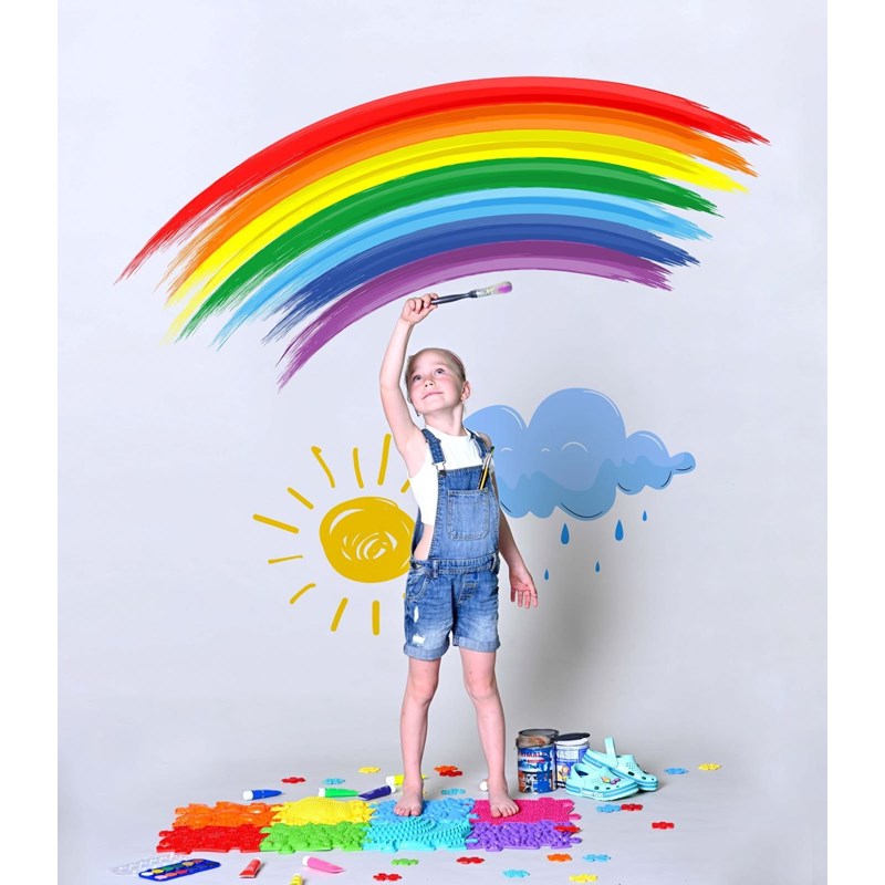 Set de dalles orthopédiques arc en ciel