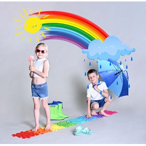 Set de dalles orthopédiques arc en ciel