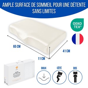 Oreiller  anti-rides ergo avec 100% soie
