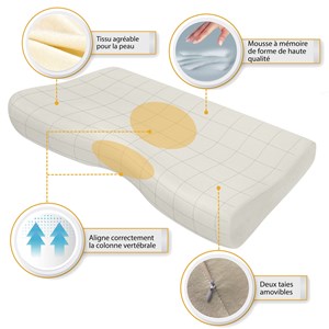 Oreiller de luxe + taie rafraîchissante