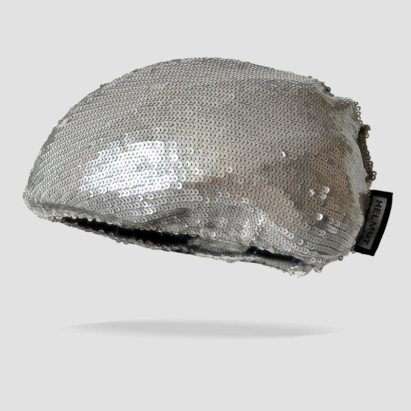 Helmut - Couvre casque sequins gris adulte