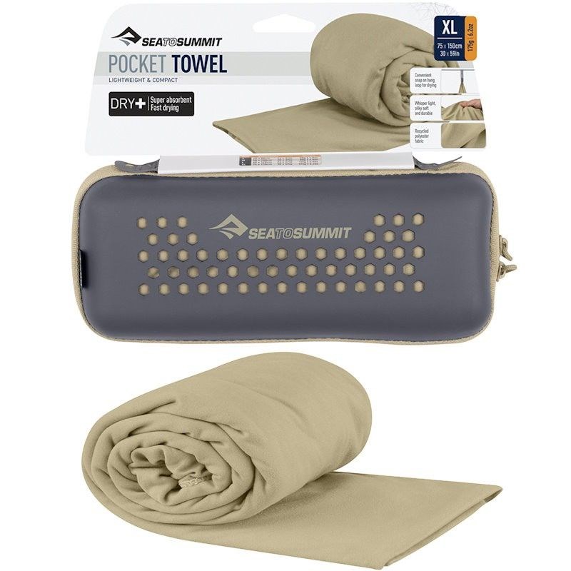 Serviette microfibre sea to summit pocket towel xl 75x150 sable