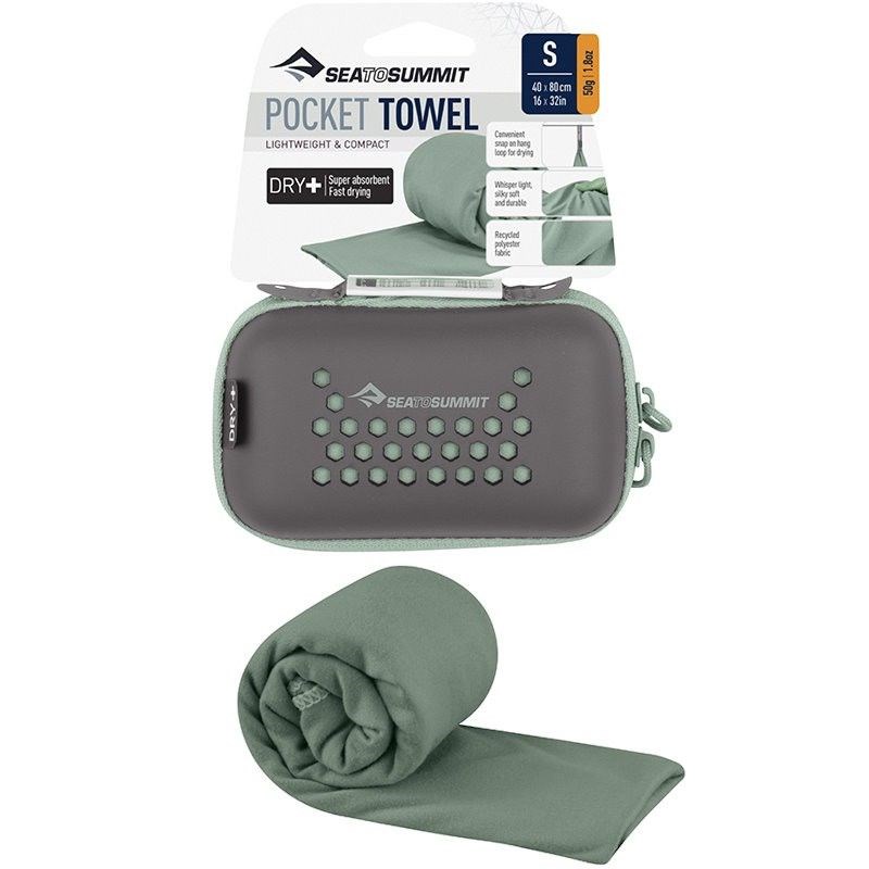 Serviette microfibre sea to summit pocket towel s 40x80 verte