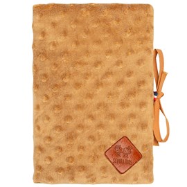 Protège carnet de santé en minky camel