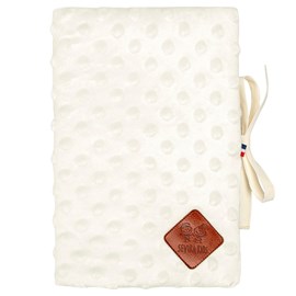 Protège carnet de santé en minky écru