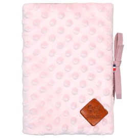 Protège carnet de santé en minky rose