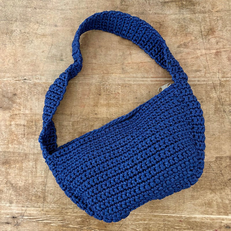 Bahia Home - Sac chloé en soie technique bleu marine