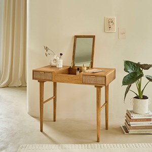 Coiffeuse en manguier massif et cannage