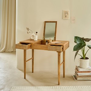 Coiffeuse en manguier massif et cannage