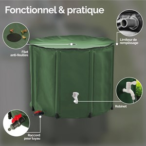 Récupérateur d'eau de pluie - 1000 l