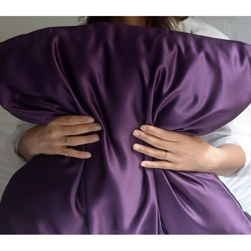 iSeelk - Taie d'oreiller soie violet 65x65cm