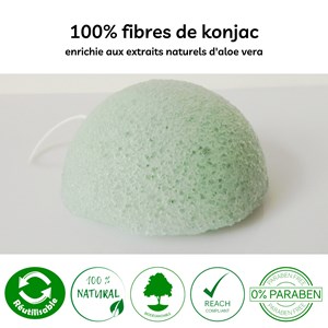 Éponge konjac naturelle à l'aloe vera